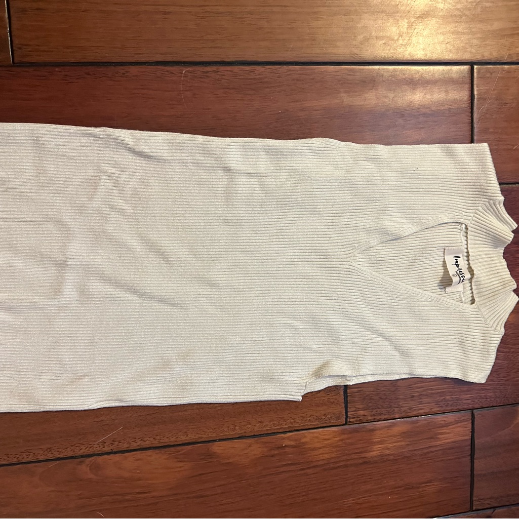 Impressions Cream Ribbed Tank Top